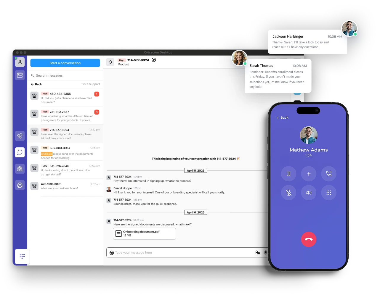 Cytracom desktop business messaging alongside its mobile calling app